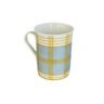 Yellow and Sky Blue Plaid Ceramic Coffee Mug