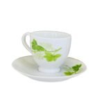 AKIJ 6 pcs Green Printed Cup And Saucer Set