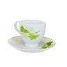 AKIJ 6 pcs Green Printed Cup And Saucer Set